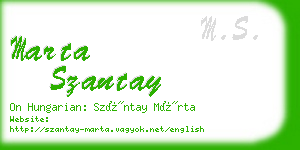 marta szantay business card